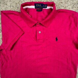 Polo Ralph Lauren Polo Shirt Cotton Short Sleeve w Pony Size Medium Pink Classic